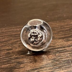 Vintage Rare Jacob Hull Silver and Glass Brutalist Style Ring Denmark